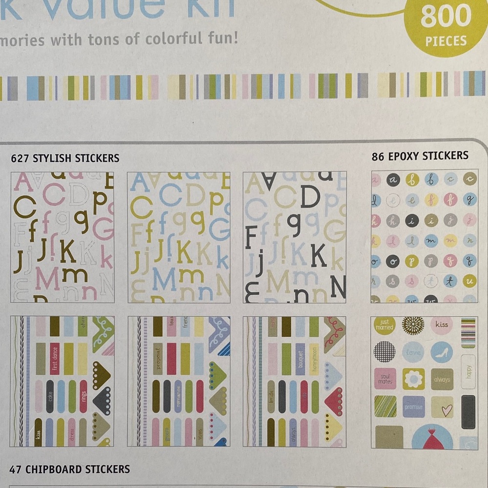 KI Memories Wedding Scrapbook Kit 800+ Pieces Stickers Paper Craft Value Set - Picture 8 of 9